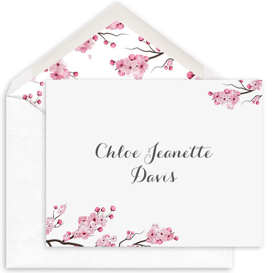 Cherry Blossom Branches Folded Note Cards